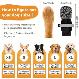 Double Side Non Slip Dog Socks to Prevent Licking Paws, Dog Shoes for Winter Cold Hot Pavement Dog Booties, Night Reflection Paw Protectors for Hardwood Floors Traction Control Indoor