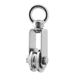 heyous U Type Swivel Pulley 304 Stainless Steel Duplex Bearing Detachable 360 Degree Rotation Heavy Duty Traction Wheel
