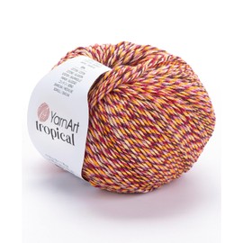 YarnArt Tropical Yarn - Variegated Fine Cotton Yarn, 50g/174yds, Soft, Amigurumi, Crocheting, Turkish, 55% Cotton - 45% PAC (Poliacrylic) - (613)