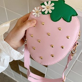 GALPADA 1pc Strawberry Messenger Bag Childrens Purse Crossbody Laptop Bag for Women Small Tote Coin Crossbody Sling Bags for Women Children Satchel Metal Pink Small Keychain Women's
