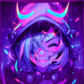 Hanging paintings, tapestries, murals, and decorative paintings, fluorescent anime, cartoons, polyester material (59 "x 59") for families, bars, and outdoor parties (Cartoon1)