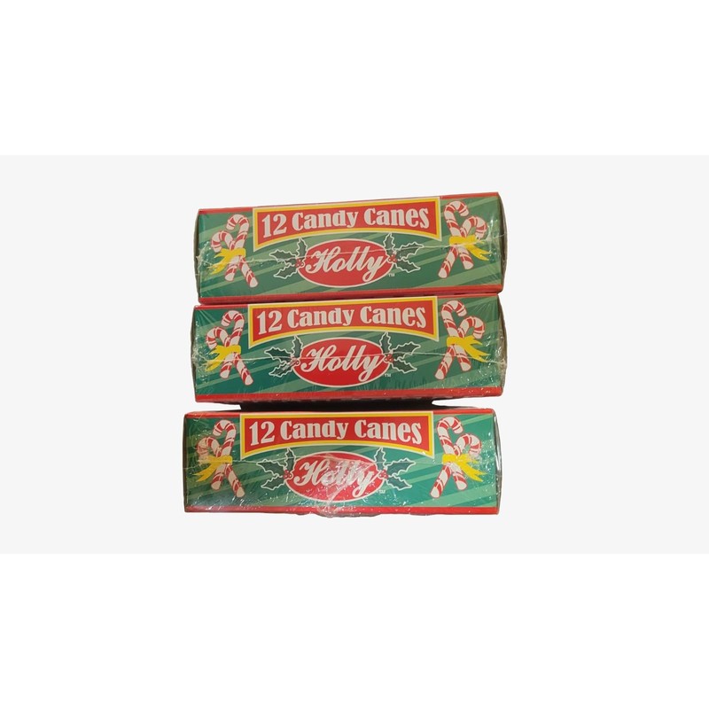 Holly 12 Candy Canes, Set of 3 Boxes