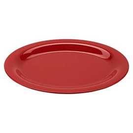 G.E.T. OP-120-CR Melamine Oval Serving Platter / Dinner Plate, 12" x 9", Cranberry (Set of 12)