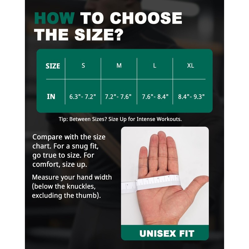 Trideer Padded Workout Gloves for Men - Gym Weight Lifting