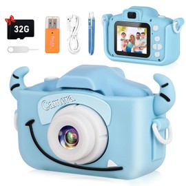 Kids Selfie Camera for 6-8 Year Old Boys, HD Digital Video Cameras for Toddler, Christmas Birthday Gifts for Boys Kids Digital Dual Camera with 32G SD Card