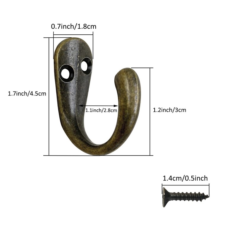 Gutapo Coffee Cup Hooks 20pcs Vintage Bronze Hooks Door Wall