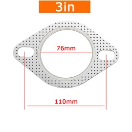 Exhaust Gasket, Exhaust Flange Seal, Pack of 2 Exhaust Pipe Seal, Pipe Exhaust Flange Seal, Flange Gasket Exhaust Seal (3 in Inner Diameter, 76 mm / 110 mm)
