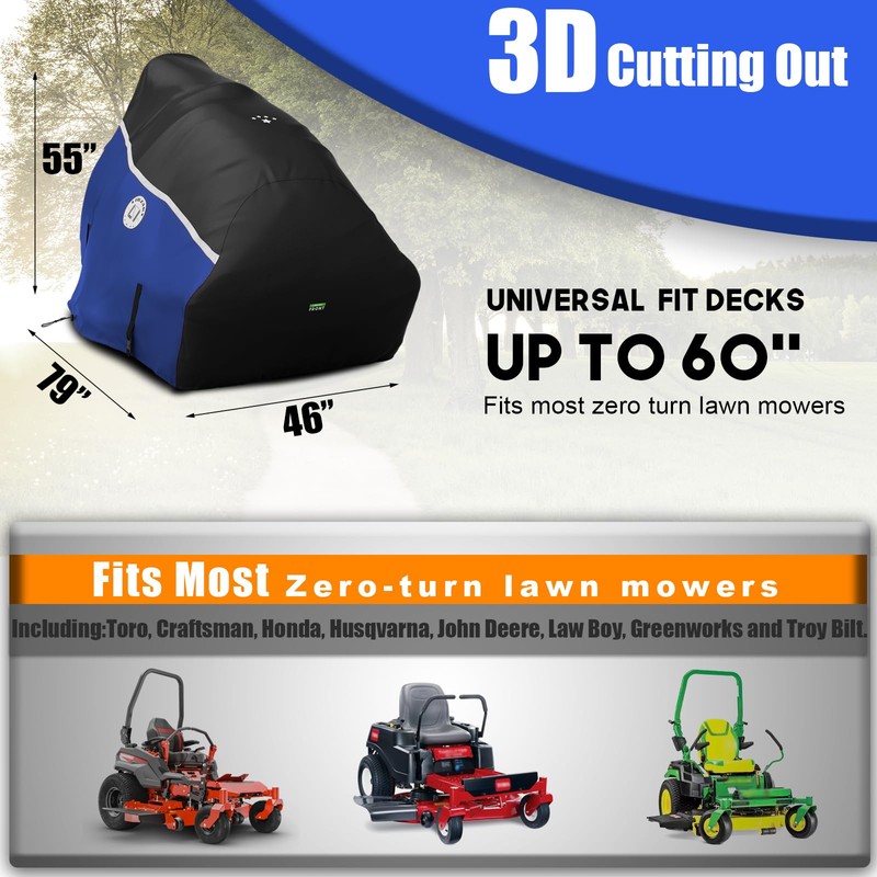LI LIBZAKI 420D Zero Turn Mower Cover ,Waterproof Marine Grade