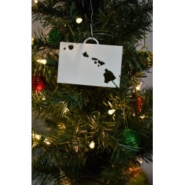 HAWAII STATE OUTLINE CUTOUT IN RECTANGLE HANGING HOLIDAY ORNAMENT USA PR244-HIR