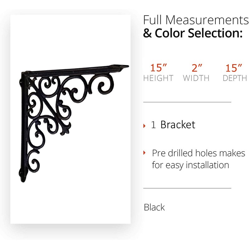 NACH Decorative Shelf Brackets, 1 Pack of 15 x 2
