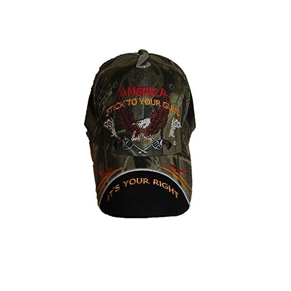 RFCO 2nd Amendment America Stick to Your Guns It's Your Right NRA Camo Black Cap Hat