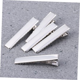 Healeved 50pcs Mini Silver Alligator Hair Clips with Teeth DIY Duck Clips for Custom Hair Styling Durable Material for Bows and Flowers for Salon and Personal Use