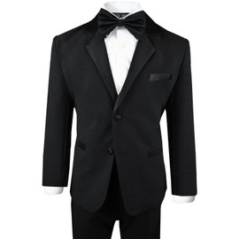 Black n Bianco Boys Tuxedo in Black Dresswear Set Size 6