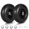 (2 Pack) 4.10/3.50-4 Tire and Wheel, 10-Inch Pneumatic Tire (Black)
