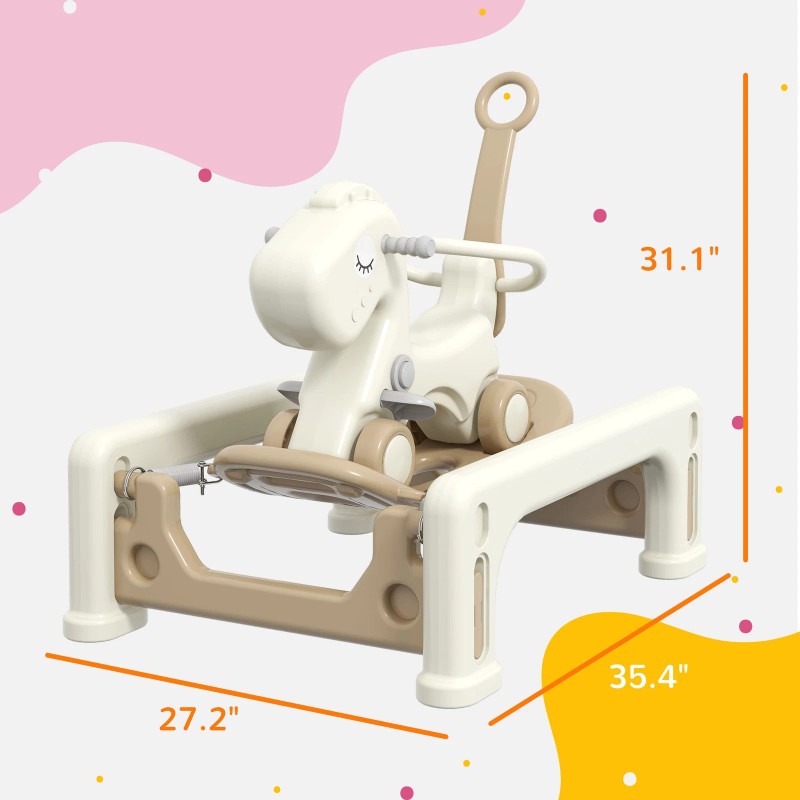 Qaba 5 in 1 Rocking Horse for Toddlers 1-6 Years
