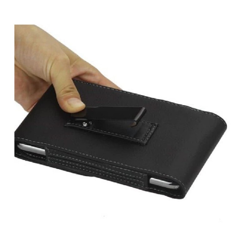 DFV mobile - Leather Flip Belt Clip Metal Case Holster