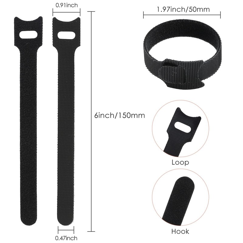 MVYC 120PCS 6 Inch Reusable Cable Ties Wire Ties Cord