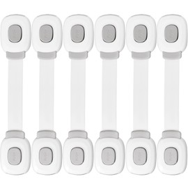 CICINIO Child Lock, Set of 6, Baby Guard, Stopper, Drawer Lock, Child Safety Lock, Refrigerator Door Lock, Earthquake Prevention, Suitable for Drawers, Refrigerators, Cabinets, Doors, Windows, etc