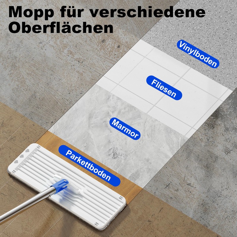 BEJOMOP Mop and Bucket Set, 60" Long Handle Mops for