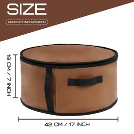 WERNNSAI Hat Storage Box for Women & Men, Large Cowboy Hat Origanizer Bag for Closet, PU Leather Storage Organizer for Travel Wide Brims Hats Travel Case with Carrying Handles, Brown
