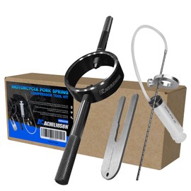 Universal Motorcycle Fork Spring Compressor Tool, Fork Oil Level Tool for Most Upside Down Sreetbike Motorcycle Forks
