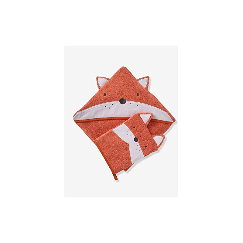 Vertbaudet Bath Towel and Wash Mitt Set 100 x 100