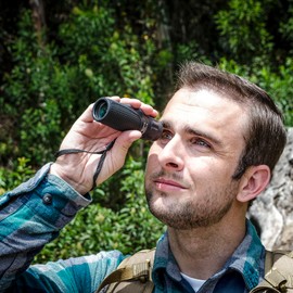 AA12131 Barska Optics, Blackhawk Monocular, 10x25mm Wp, BK-7 Prism, Green Lens