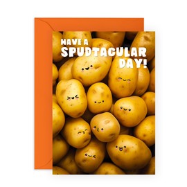 Central 23 Greetings Cards Men Women - Spudtacular Day Cute Potatoes - Funny All Occasion For Mum Dad - Wife Husband Birthday Card Brother Sister - Dad Jokes Father’s Day Card - Comes With Stickers