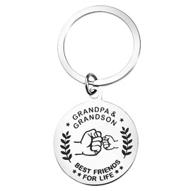 DOYOUDO Grandpa Keychain from Granddaughter Grandson Funny Grandfather Key Chain Fathers Day Birthday Christmas Gifts