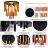 MOUJOE Wood Ceiling Light Fixture 3-Light Semi Flush Mount Light