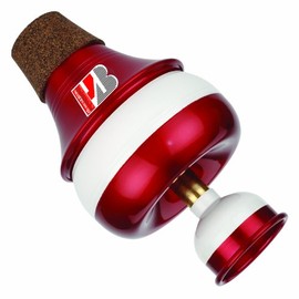 Humes & Berg 267 Stonelined Swish Wha Dämpfer für Posaune/Mute (aus Aluminium), Rot/Weiß