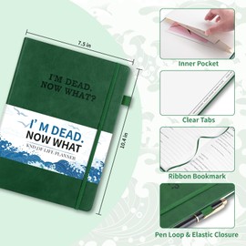 I'm Dead Now What Planner, Estate Planning Organizer with Tabs, Death Planner Organizer for Senior, Important Info for Final Arrangements, Beneficiary & Last Wishes with Large Print, 7.5"x10.4", Green