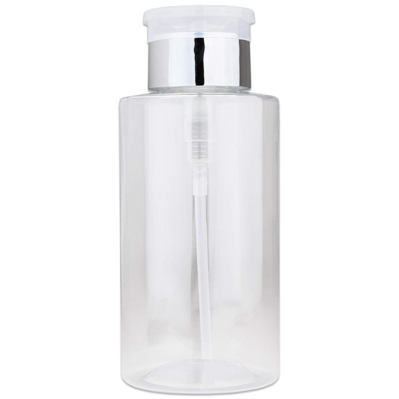 Pana 10oz. Push Down Clear Plastic Liquid Dispenser Bottle for