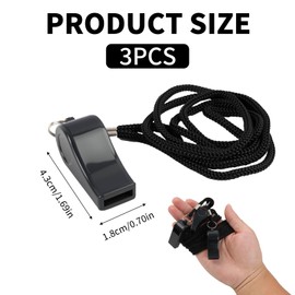 Jecdfs 3er-Packung, Kunststoff-Sportpfeifen mit Umhängeband,professionelle Sportpfeife mit Umhängeband, lauter und klarer Ton, 120 dB,für Trainer, Schulsport, Fußball Schiedsrichter, Beamte
