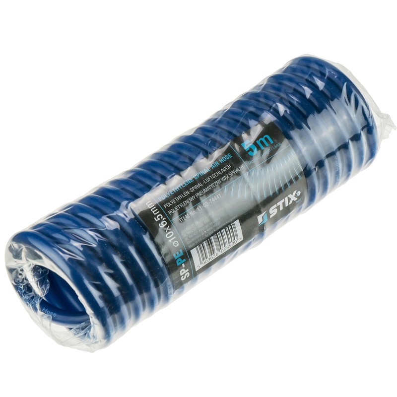 Compressed Air Hose SP-PE 5 m, Flexible Spiral Hose 6.5/10