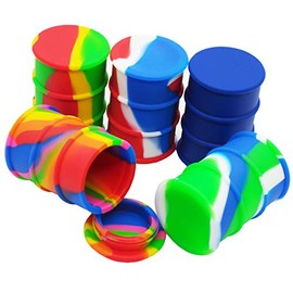 KUVIS 26ml Silicone Wax Container with Barrel Shape Non-stick Concentrate Food Storage Jars (5)