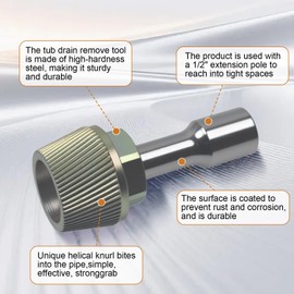 CUQFVAT 1.5'' Tub Drain Extractor Remove the 1.5-inch Old Broken, Stubborn Rusted Drain Tub Bathtub Remover Strong Grab Plumbing