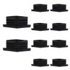 10PCS Square Plastic End Caps 100mm x 100mm Black Insert