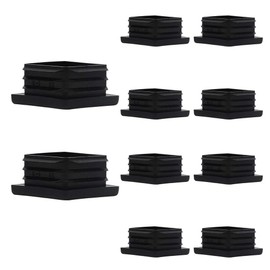 10PCS Square Plastic End Caps 100mm x 100mm Black Insert Plugs Anti-Slip Plastic Square Tube Plug for Pipe Tables Chairs Desks Beds