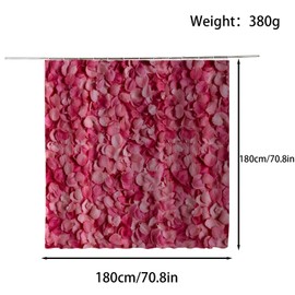 FAIRYGATE B8416 Shower Curtain Pink 180 x 180 cm Vintage Bathroom Washable Shower Curtains Polyester Textile Waterproof Bath Curtain for Bath with 12 Hooks