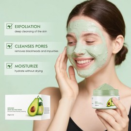 Clay Mask with Avocado, Deep Cleansing, Oil Control, and Moisturizing, Dead Sea Mud Mask for Face, Face Mask Skincare 120g