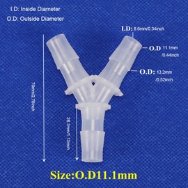 PP Hose Fittings Y Shape 3 Way Hose Fittings for Hose Polypropylene Plastic Hose Connector Boat Water Air Aquarium O2 Fuel Pack of 12