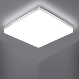 Riserva Square LED Ceiling Light 48W, LED Ceiling Lamp, IP44 6500K Cold White LED Ceiling Light, Ceiling Light Applicable in Bathroom, Living Room, Kitchen, Bedroom, Hallway, Balcony, Garage, 30 CM