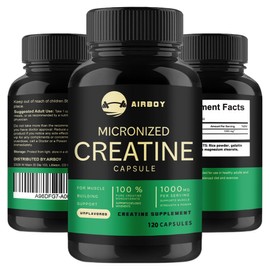 Micronized Creatine - Performance and Strength Enhancing Energy Boosting Supplement, 1 Count, 60 Tablets / 미크로나이즈드 크레아틴 - 성능 및 근력 향상 에너지 증진 보충제, 1개, 60정