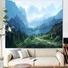 Apdidl Forest Tapestry for Bedroom Aesthetic Nature Foggy Mountain Tree