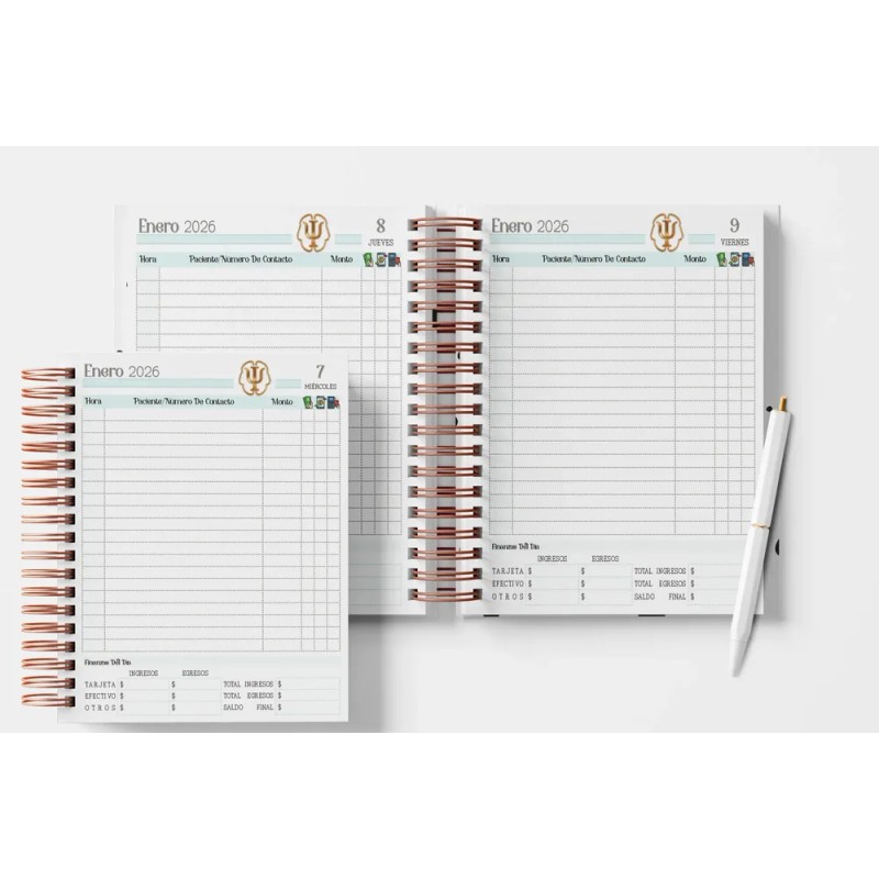 Agenda Diaria Citas 26-27 Personalizada Mo Psicólogo