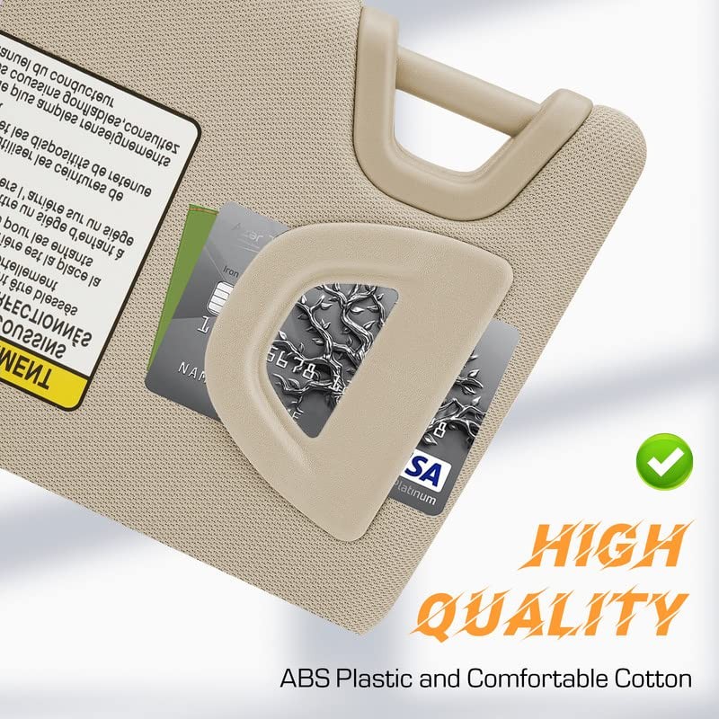 Beige Passenger Right Side Sun Visor Replacement Compatible with Nissan