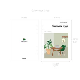 Monolike A5 Haudinary Days Diary Set Green Day - Ordinary Days Diary Set, Green day Annual Plan, Monthly Plan, Weekly Plan, Scheduler, Illustration Diary