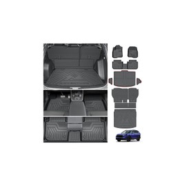 Powerty Floor Mats for 2023-2025 2026 Honda CRV (Gas Model Only) Car Mats, All Weather TPE Custom Upper & Lower Position Cargo Liner Seat Back Covers Protectors Full Set Car Accessories