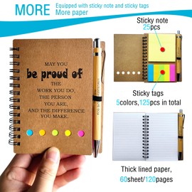 4 Set Spiral Notebook with Pen,60 Sheets,Office/School Supplies,5.7 x 4.1 in,Bulk Inspirational Journals Notepads,Employee Appreciation Gifts,Notebooks for Students Teachers Women Men Work & Note (4 SET)